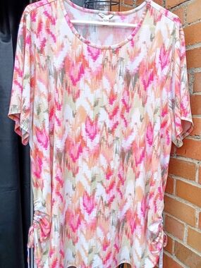 Cato Casual Tie-Side Women’s Top in Pink & Peach